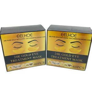Eelhoe 24K Gold Eye Treatment Mask 60PCS Anti-Aging Collagen Skincare 2 pack